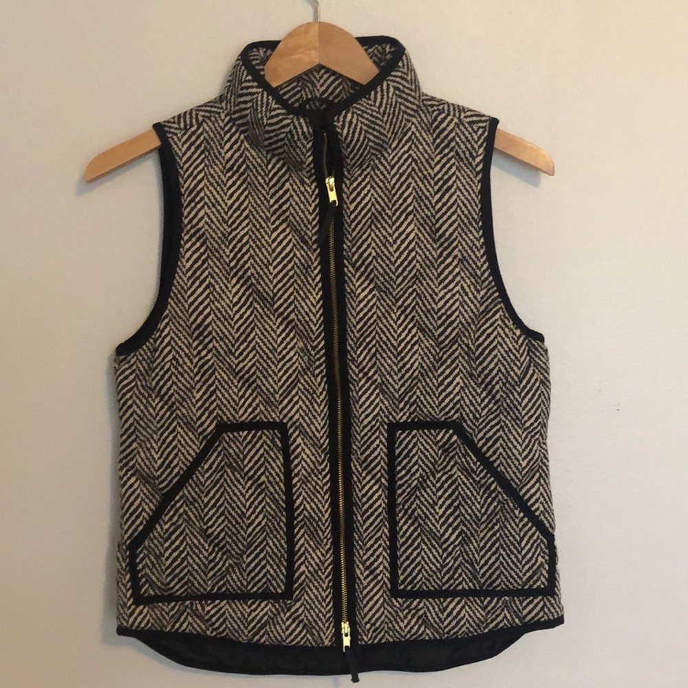 Jcrew herringbone puffer vest